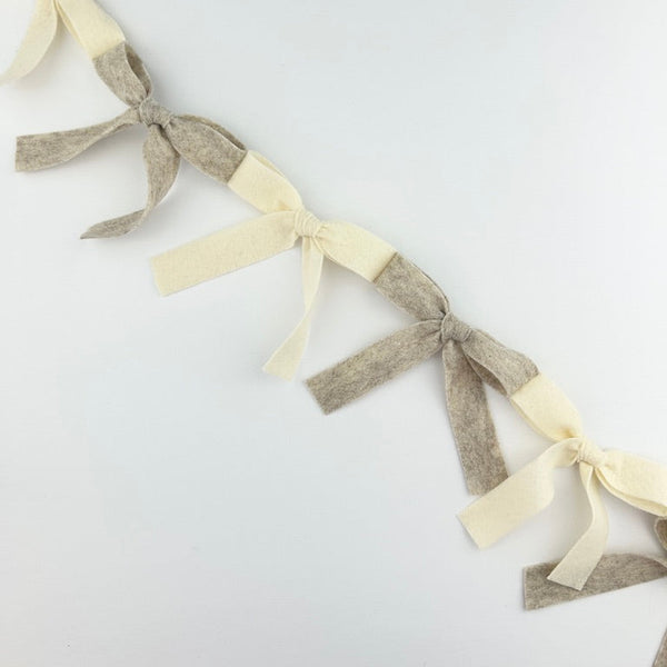 Bow Bunting (cream, beige) - Eventide Pennant Co.