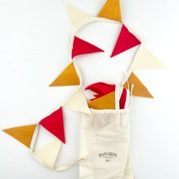 Bunting // cream, mustard, red - Eventide Pennant Co.