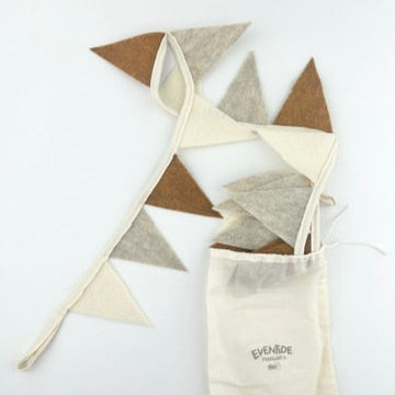 Bunting // cream, beige, chestnut - Eventide Pennant Co.