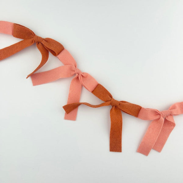 Bow Bunting (coral, burnt orange) - Eventide Pennant Co.