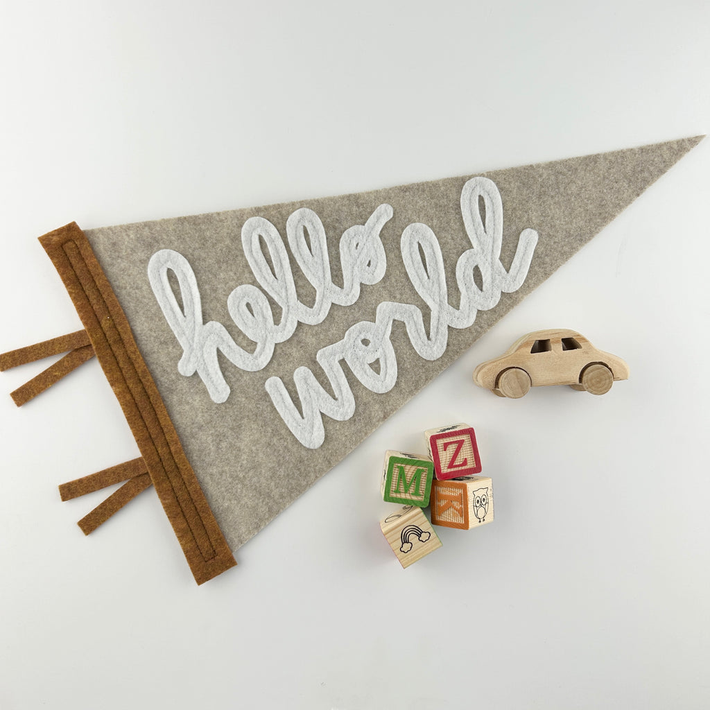 'hello world' pennant - Eventide Pennant Co.