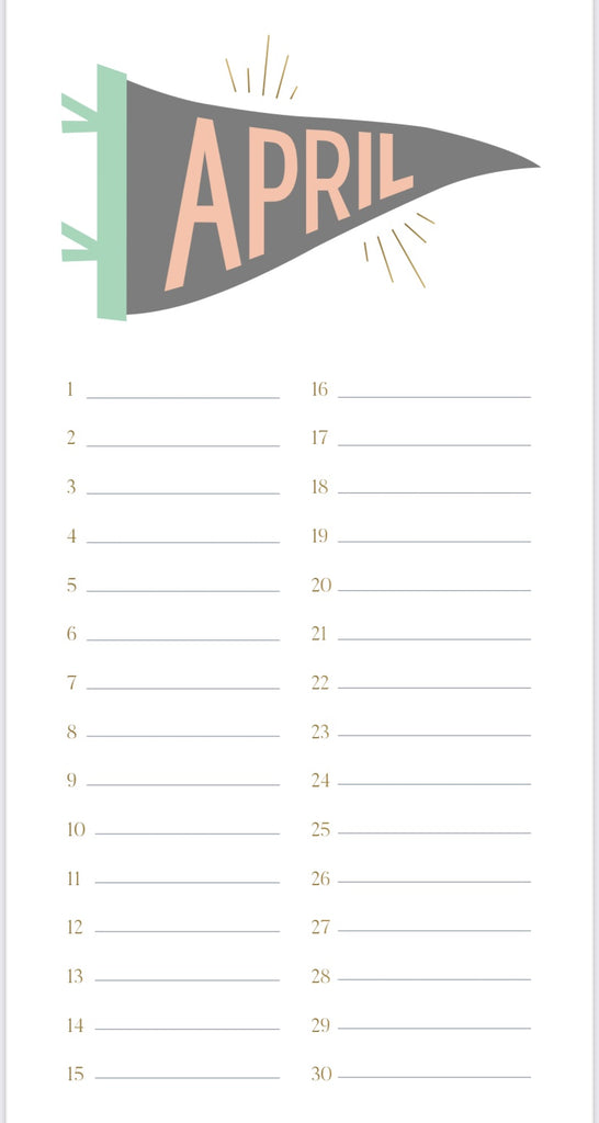 Celebration Calendar - Eventide Pennant Co.