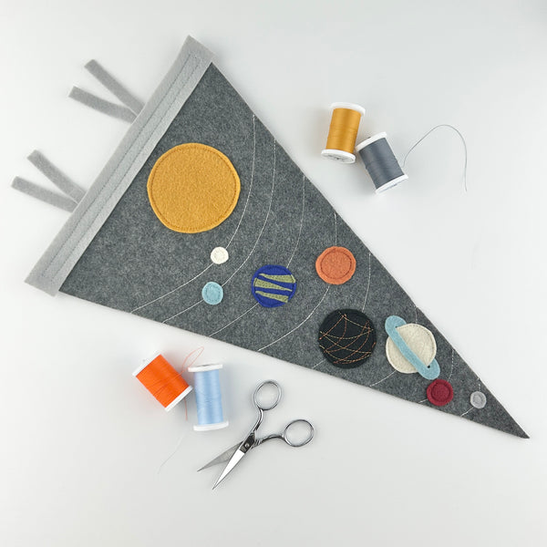 Solar System Pennant (muted colors) - Eventide Pennant Co.